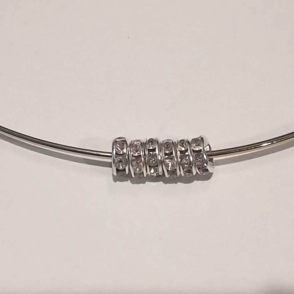 6 Silver 8mm‎ Rondelle Spacer Beads